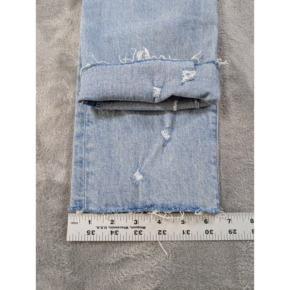 Abercrombie & Fitch Boyfriend Jeans Womens 25/0 Mid Rise Distressed Raw Hem Blue - Picture 12 of 12